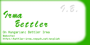 irma bettler business card